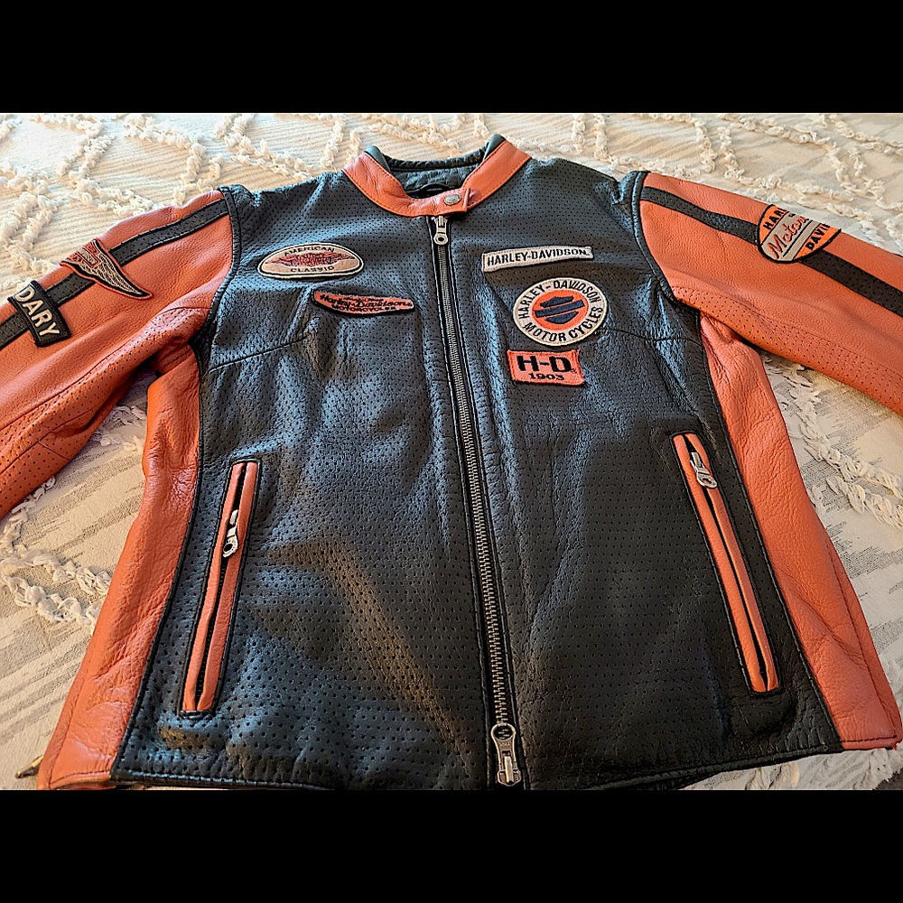 Genuine Leather Harley Davidson Riding Jacket,  small